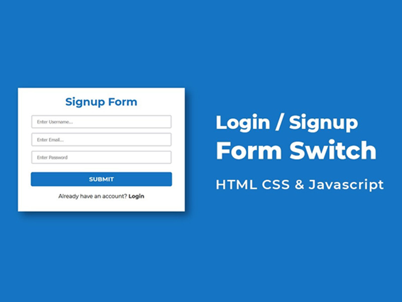 JavaScript Login and Signup form Switch by divinectorweb on Dribbble