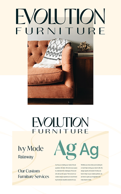 Evolution Furniture - Logo branding design furniture graphic design logo minimal modern typography