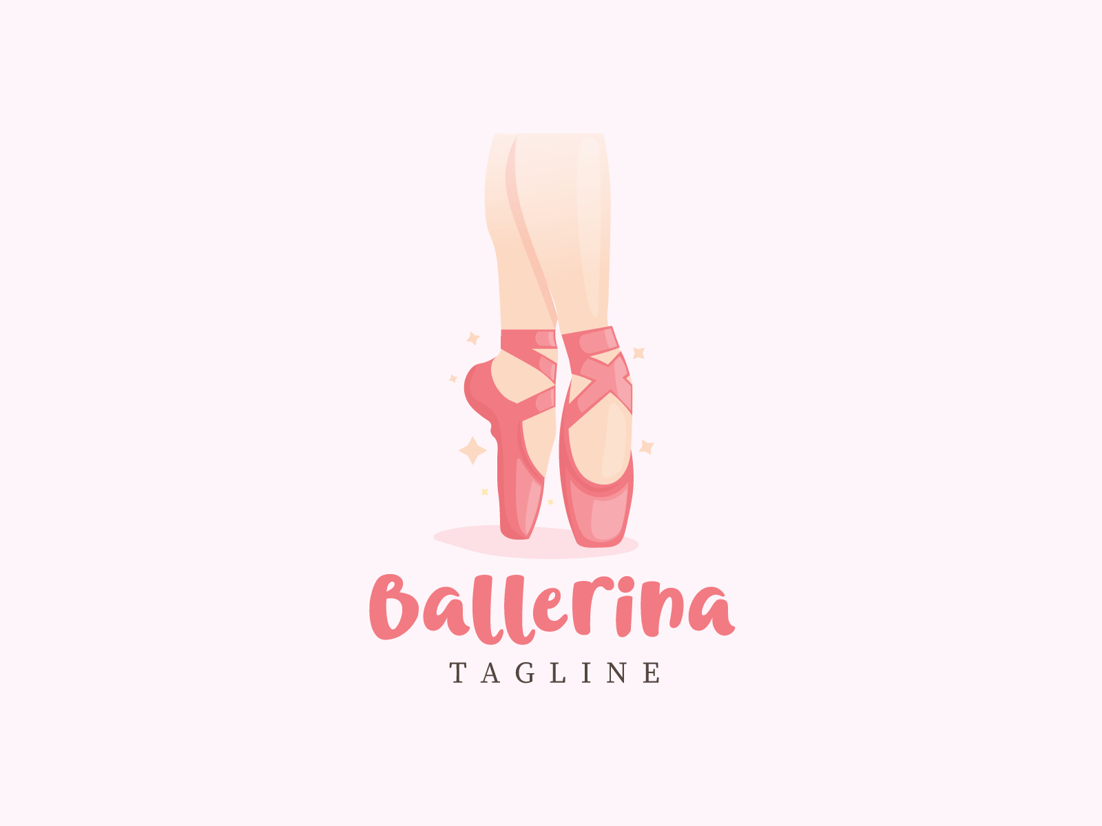 Exclusive Ballerina Logo (available for sale) ballerina ballet branding dance dancer design feminine girl graphic design illustration logo logos modern shoes women
