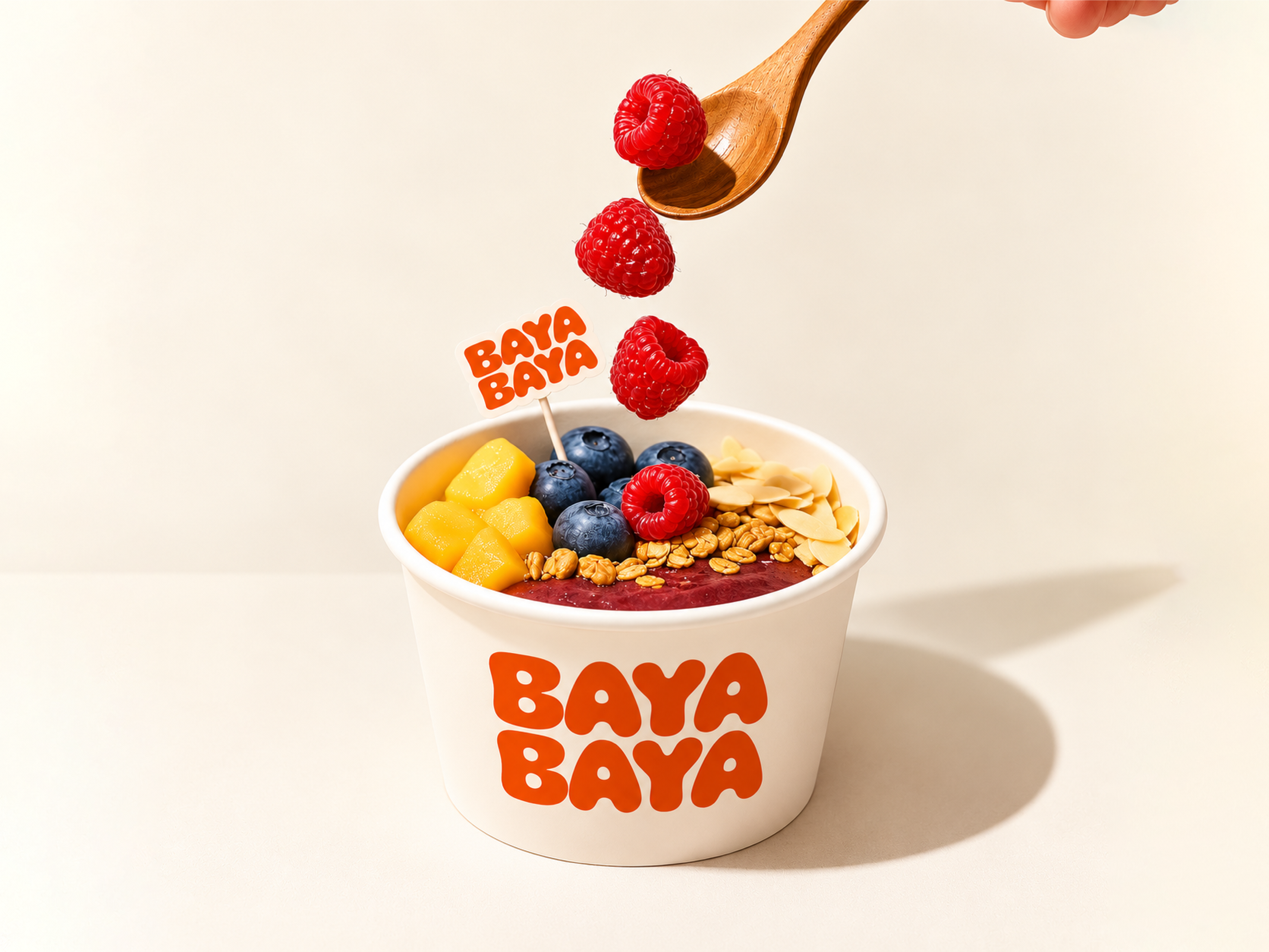BAYA BAYA | Açai Bowl | Branding & Packaging Design açai bowl baya baya baya bowl brand identity branding design fun label design logo design packaging design product packaging visual identity