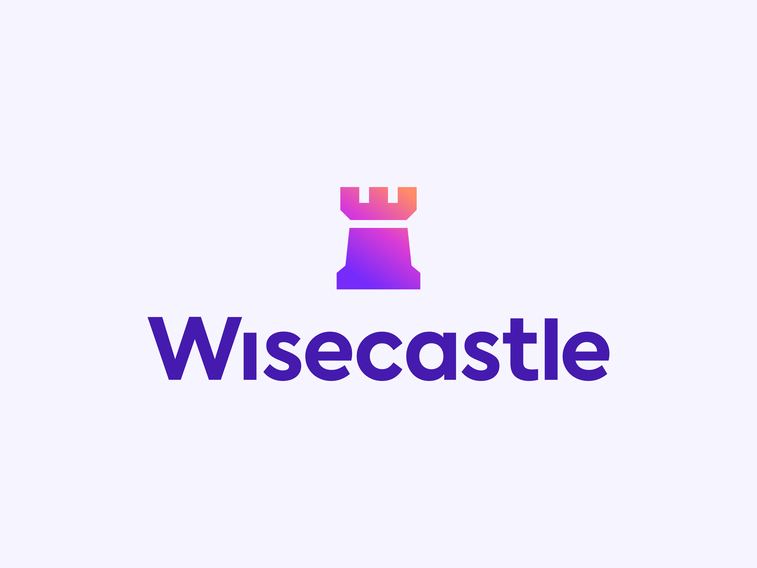 Wisecastle Logo Symbol - Letter W, Rook, Chess, Tower, Castle advertising brand branding castle chess design gradient icon letter logo logo design logodesign logotype marketing rook saas security symbol tower w