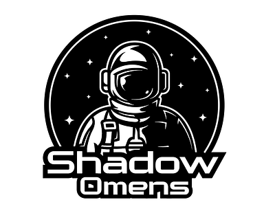 Shadow Omens logo art astronaut badge brand branding design illustration logo minimal simple ui vector