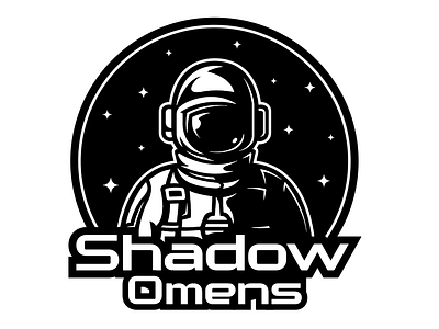 Shadow Omens logo art astronaut badge brand branding design illustration logo minimal simple ui vector