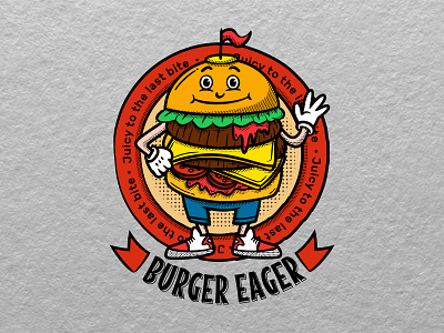 Retro Mascot Logo Burger brandidentity burger