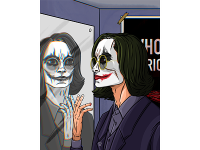 The Joker! cartoon character design flat illustration