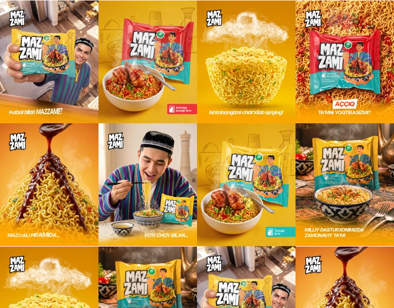 Social Media | Mazzami Noodle branding graphic design packaging social media