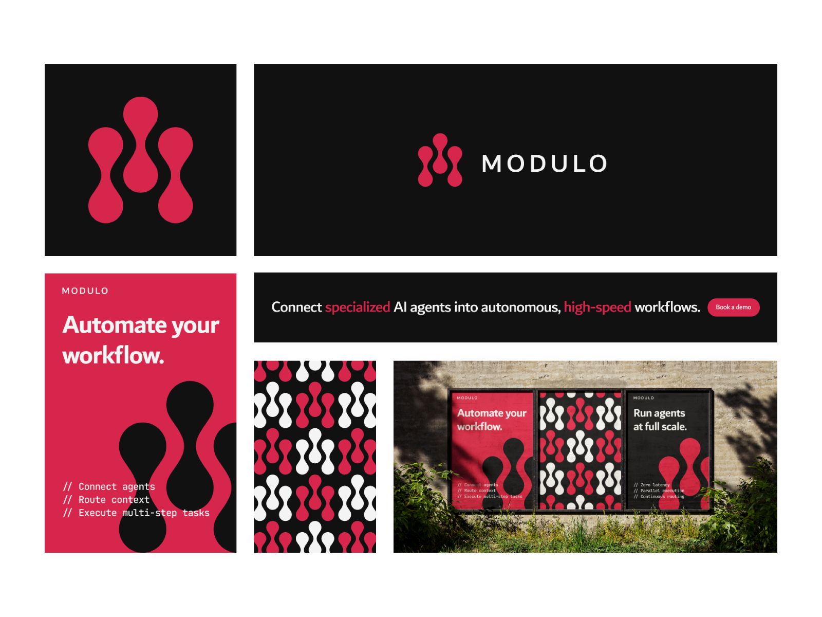 Modulo - Brand Identity abstract logo automation brand identity brand system branding dark mode graphic design logo design logo inspiration logo mark minimalism modern logo poster design saas design software logo tech branding tech logo typography visual identity workflow