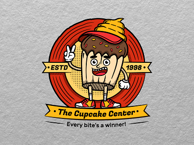 Retro Mascot Logo Cupcake brandidentity