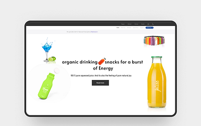 website landing screen for juice web branding design drinking figma illustration juice minimalistic new simple ui ux webdesign website