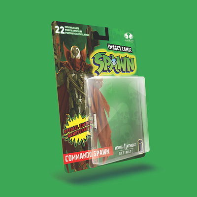 CUSTOM PACKAGING FOR ACTION FIGURE "COMMANDO SPAWN" 3d animation branding comic design graphic design il illustration logo packaging spawn ui vector