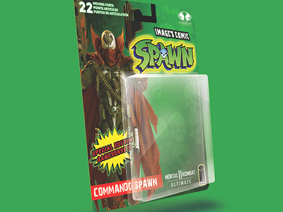 CUSTOM PACKAGING FOR ACTION FIGURE "COMMANDO SPAWN" 3d animation branding comic design graphic design il illustration logo packaging spawn ui vector