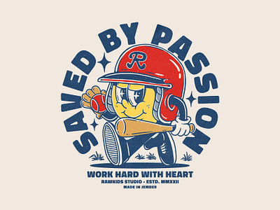 Saved by passion cartoon character character design graphic design illustraion passion vintage vintage illustration work hard