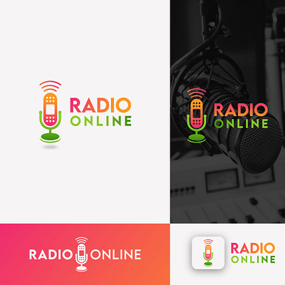 Radio online logo design branding design icon logo typography vector
