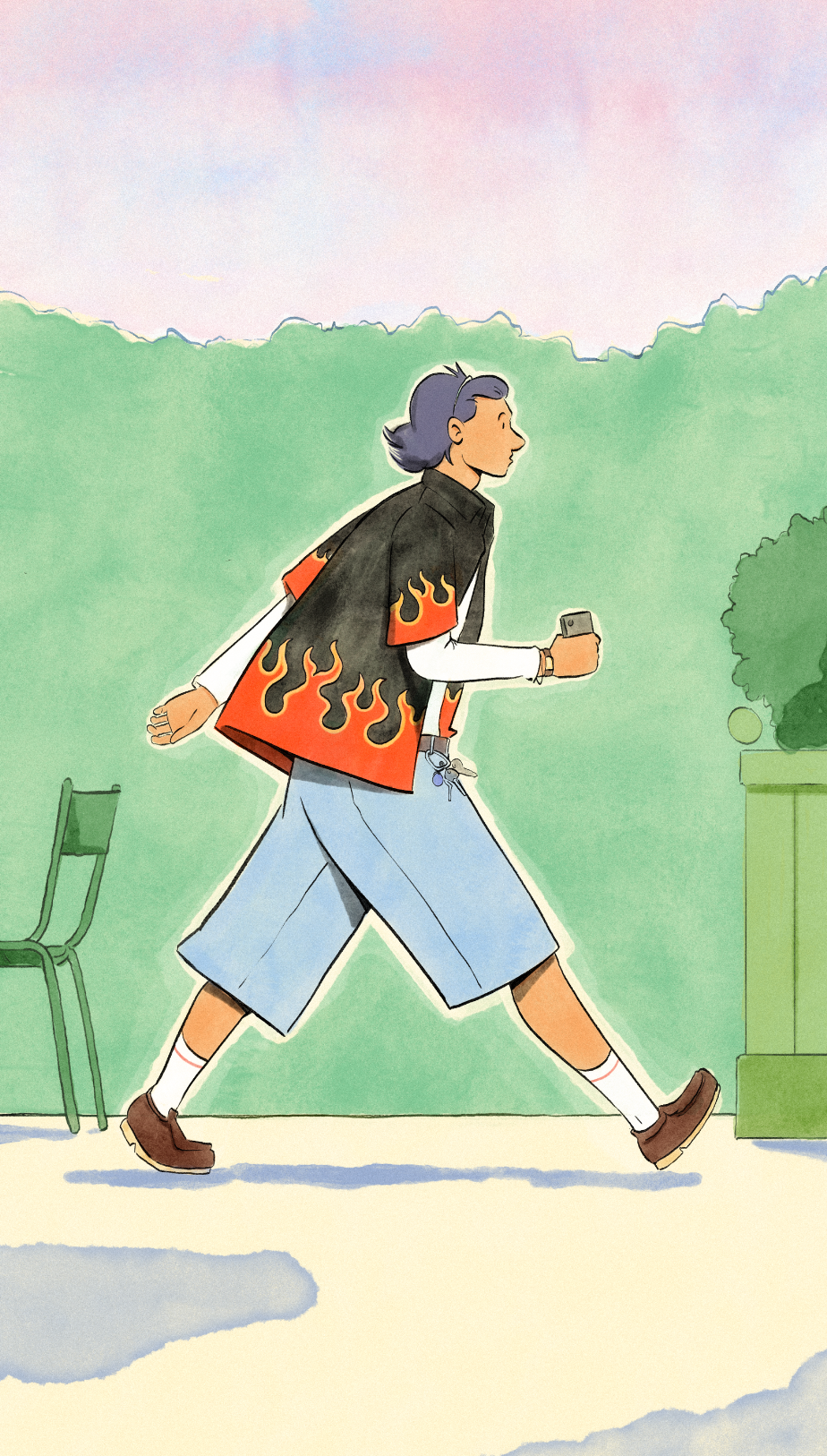 Shirt on fire colour design drawing fashion illustration paris style