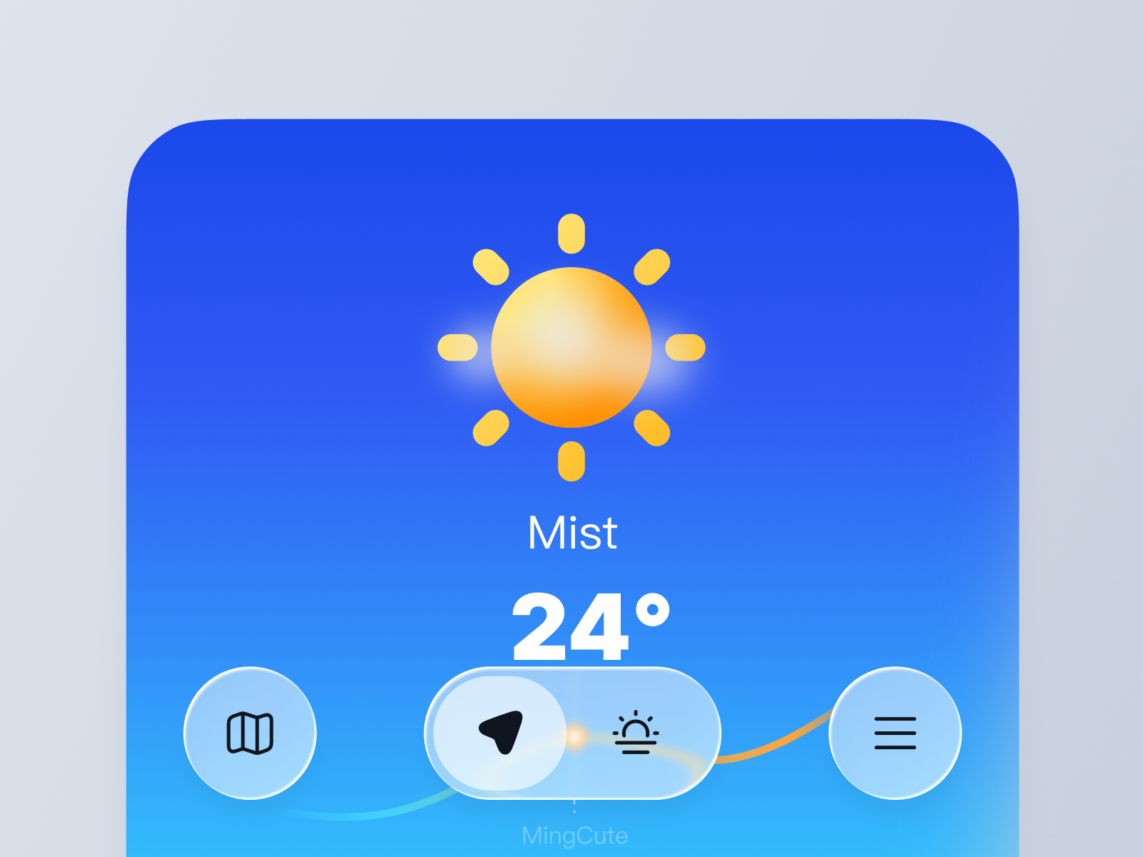 Weather card app card cloud icon pack icons mingcute sun ui weather