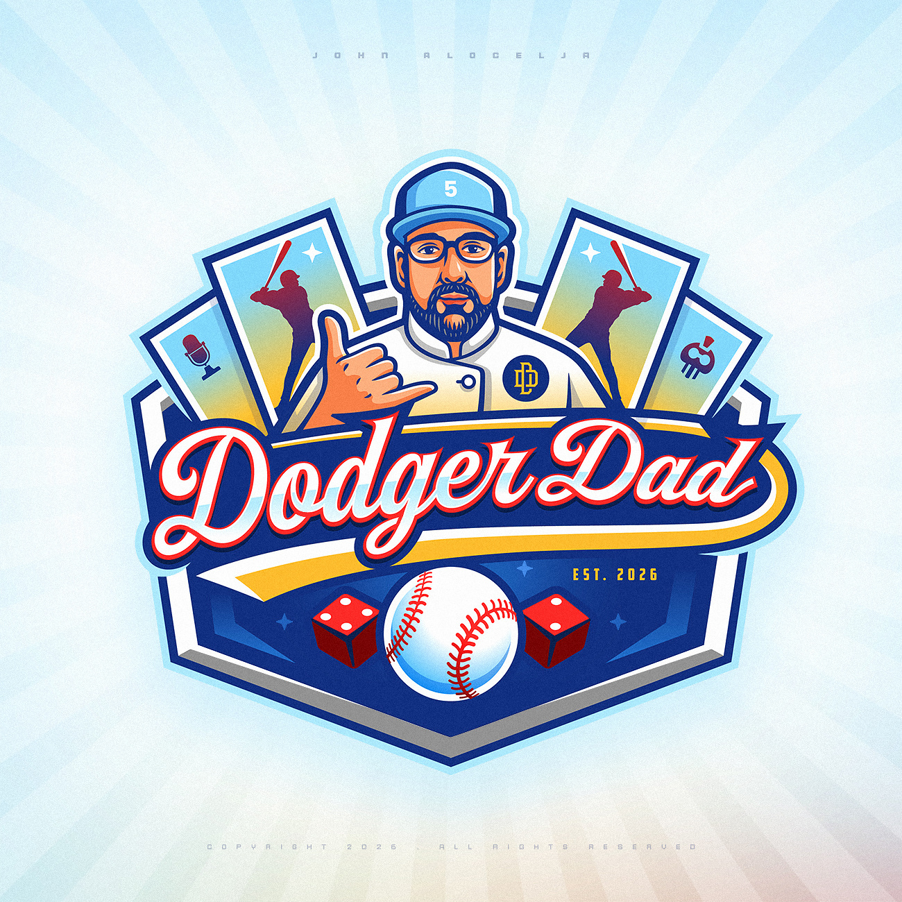 Dodger Dad baseball character dad design dodger drawing dribbble illustration logo mascot vector