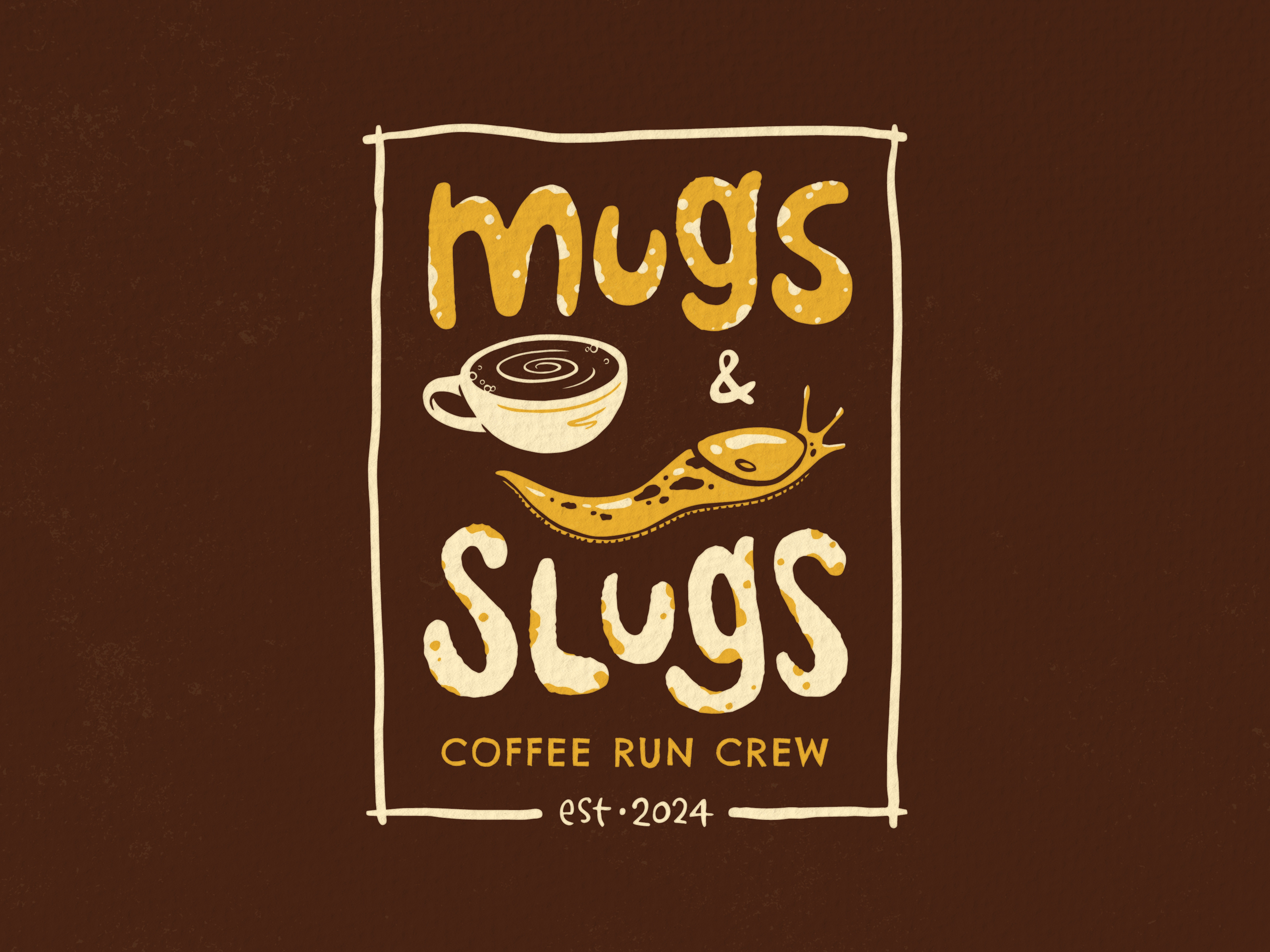Mugs & Slugs banana banana slug character design coffee coffee cup cute digital illustration illustration morning mug mugs retro run running slug slugs vintage