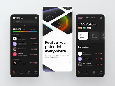 Payoneer App Redesign Concept: bank app ui app bank bank app banking design finance finance app fintech mobile ui