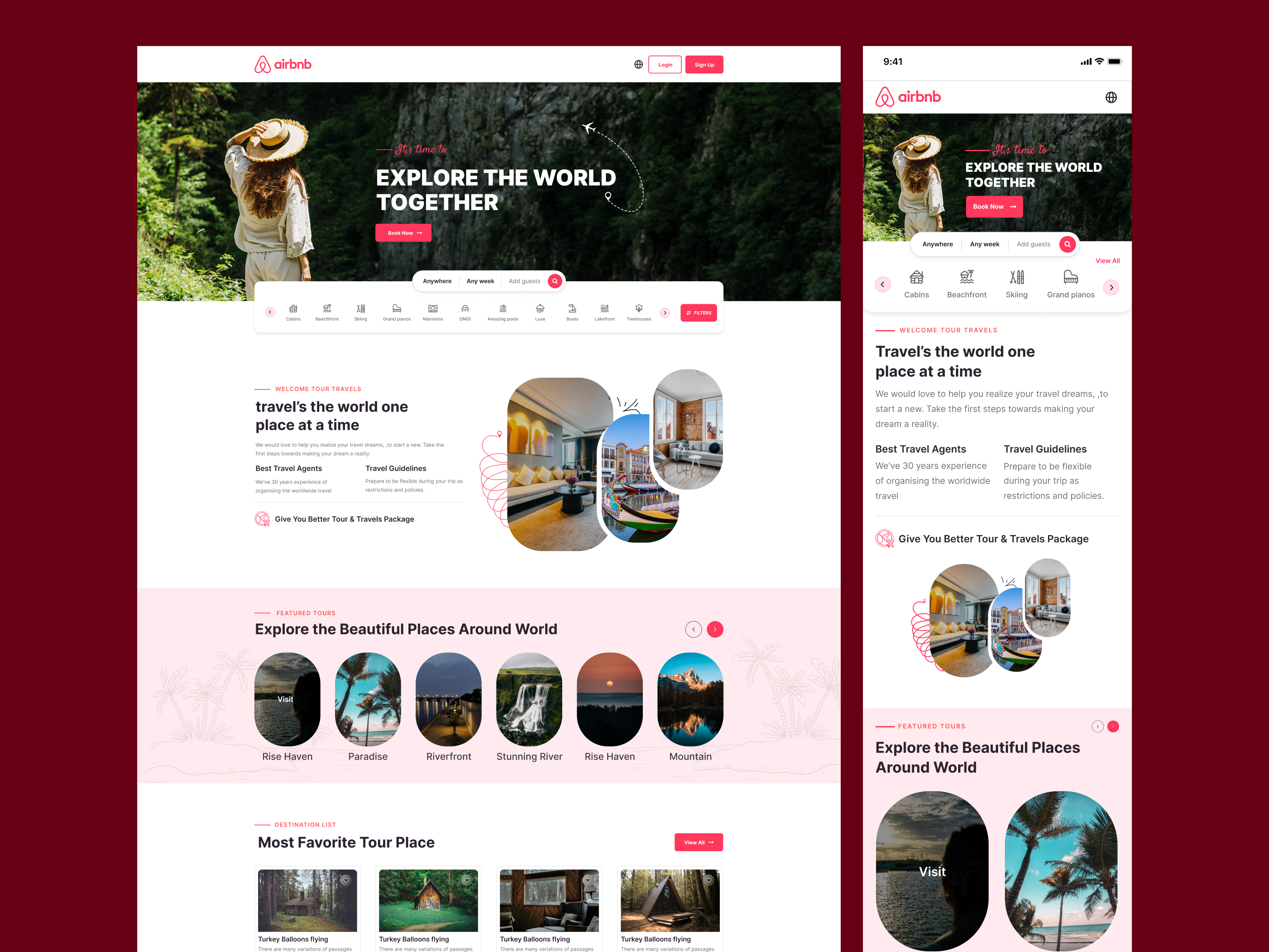 Travel Booking Website UI/UX Design agency booking branding case study design design system graphic design landing page prototype travel website ui uiux wireframe