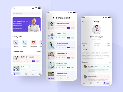 Medical app design app appointment booking doctor health medical mobile mobile app design mobile design product ux ux ui