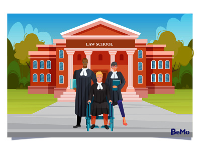 Diversity in Law School 2d illustration adobe illustrator cc blog design flat graphic design illustration