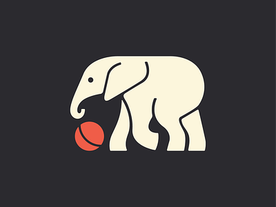 Elephant playing! africa animal ball brand brand identity branding business design elephant icon illustration india logo logo design mark playing saas savannah startup symbol
