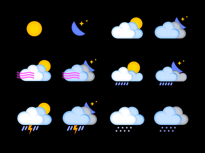 Elemental Weather Icons design graphic design illustration vector