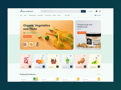 Grocery shop website ui 🥗 branding design designer ecommerce ecommerce website grocery app grocery site grocery website landing page logo super shop website ui ui design uiux web design website design