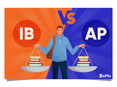 IB vs AP 2d illustration adobe illustrator cc blog design flat graphic design illustration