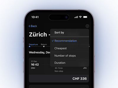 Flight Booking App app application booking clean concept daily ui dailyui dark dark mode darkmode design flight interface minimal minimalist mobile ui ui design uidesign user interface