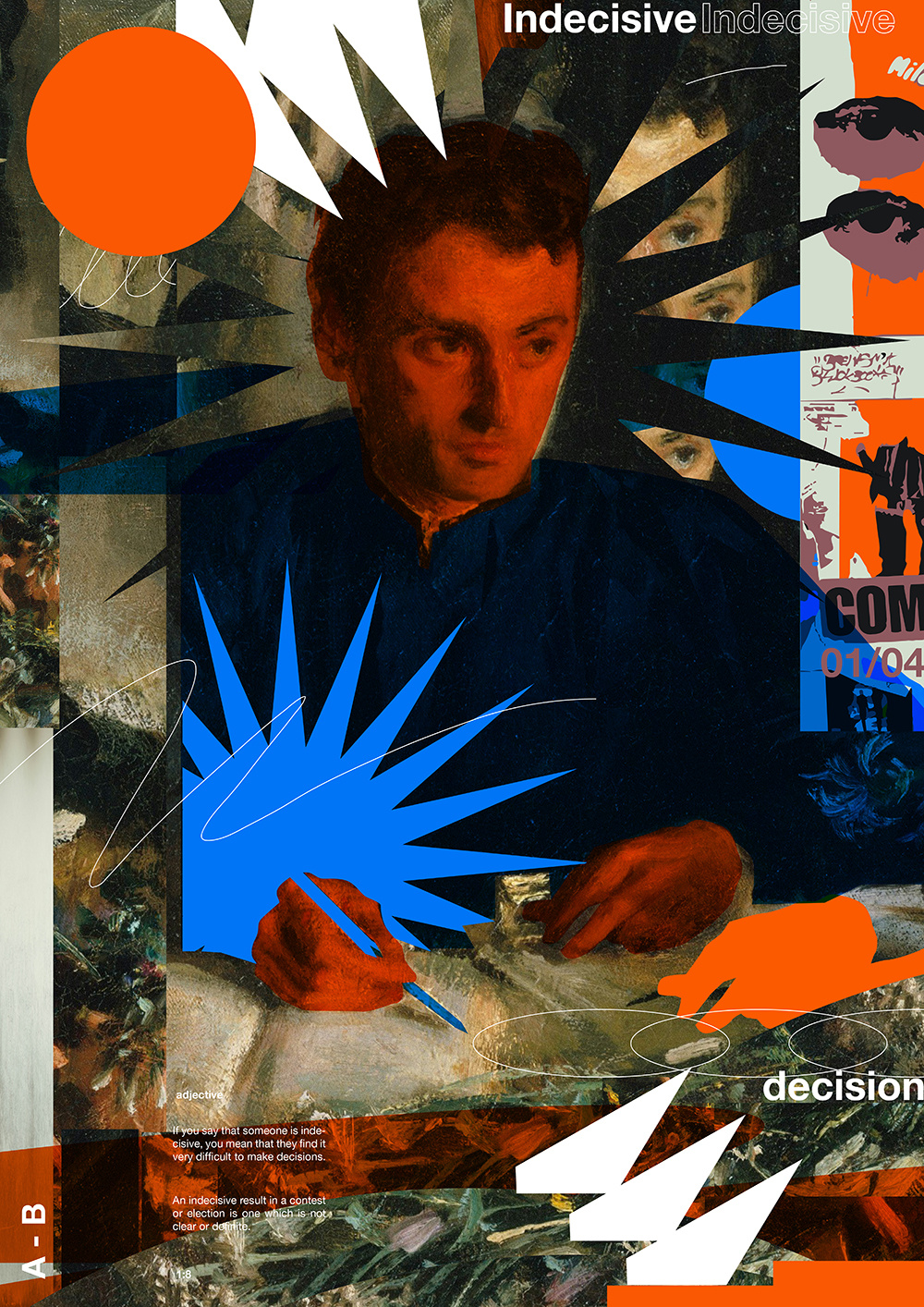 Indecisive abstract bold bold graphics branding collage composition design experiment glitch graphic design identity illustration laconic layout lines minimal poster print typography