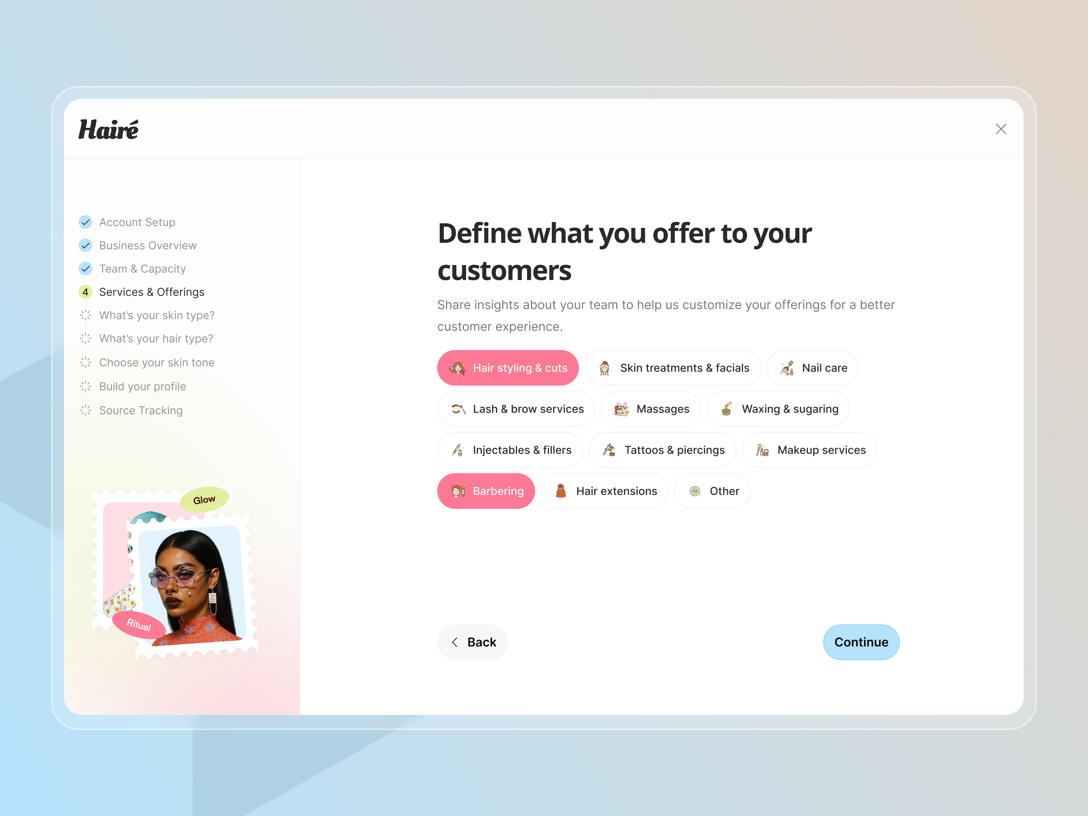 Hairé Beauty Management Platform Design ai beautyapp beautytech dashboard haircare interface product saas salonmanagement service skin care ui ux web web application