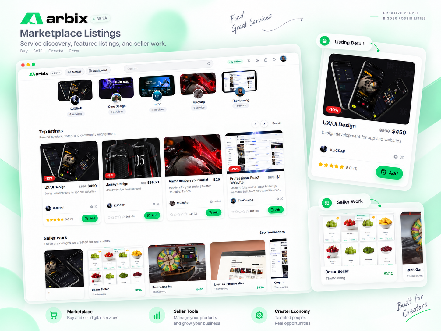 Freelance Marketplace Platform dashboard freelance marketplace saas ui web design