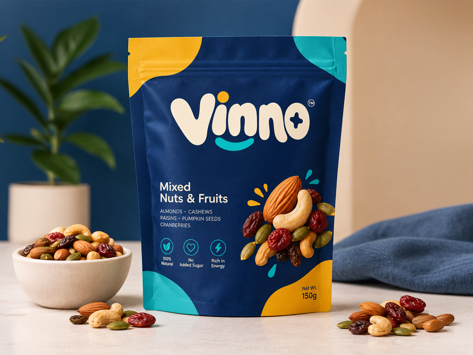 Example of Vinno Braning - Mixed Nuts & Fruits Food Packaging