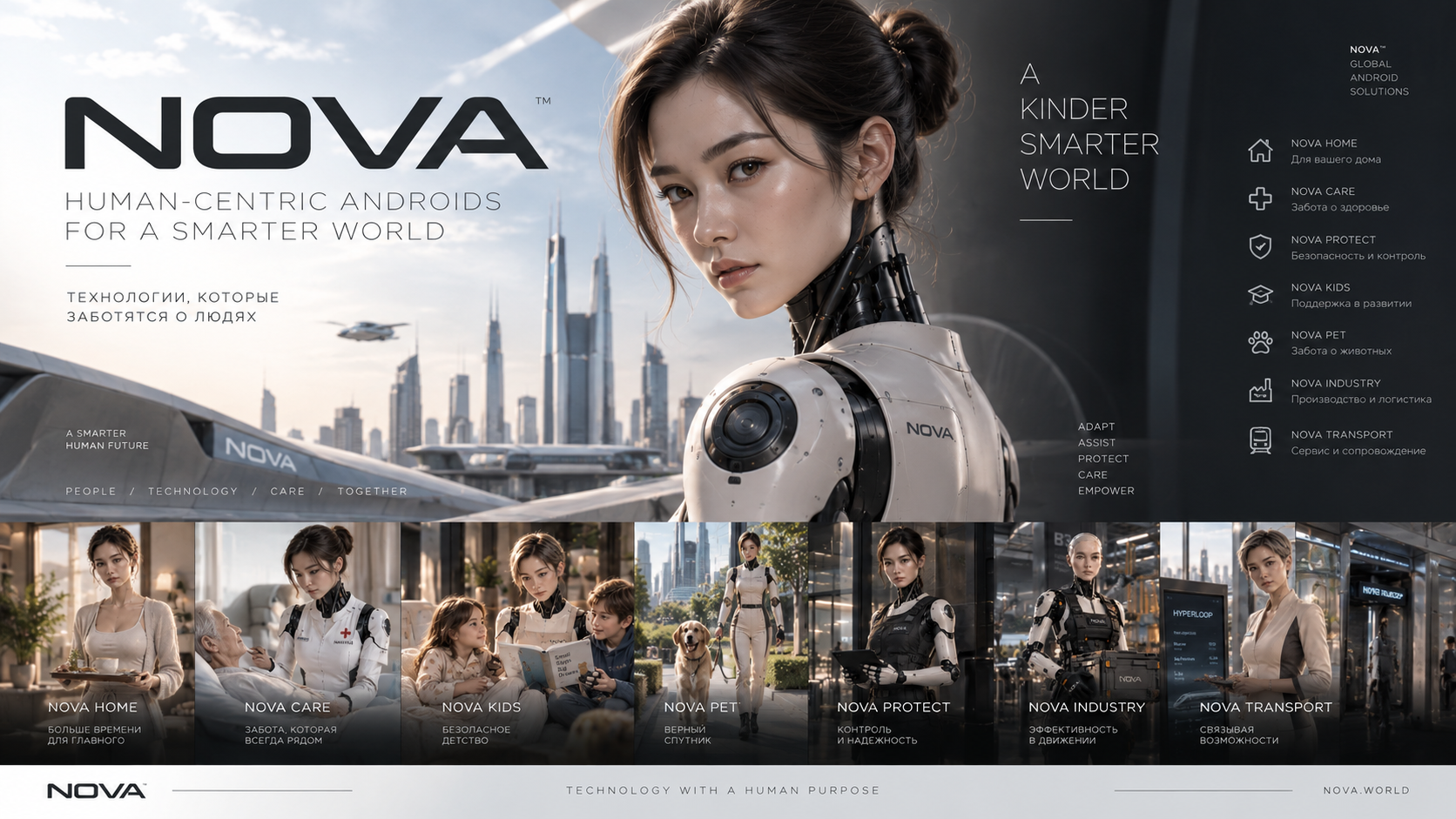 NOVA - андроиды на все случаи жизни ai design android branding future business