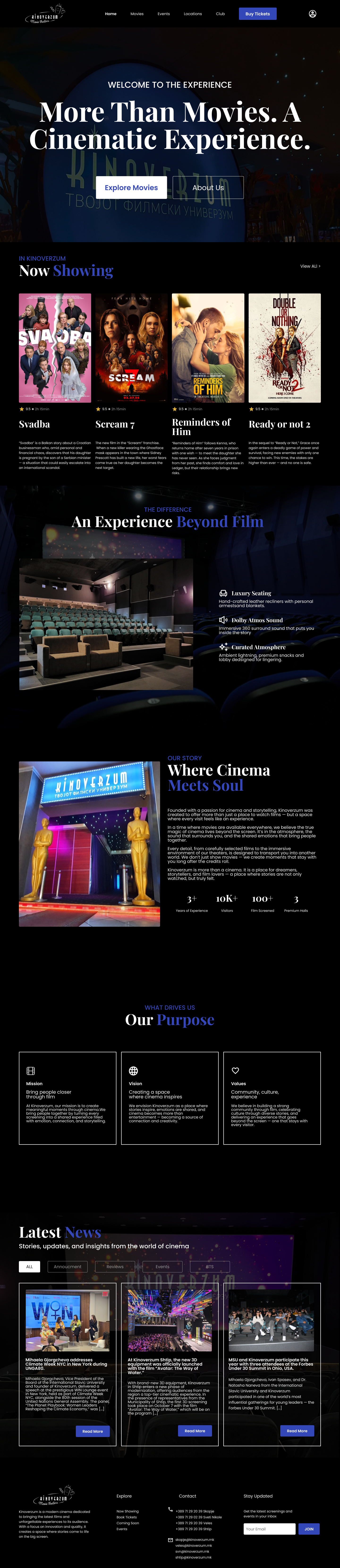 Kinoverzum WebSite Redesign cinema cinemawebsitedesign figma figmadesign redesign ui uiredesign ux websitedesign