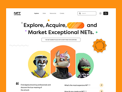 NFT Landing Page crypto crypto currency crypto wallet cryptoart currency digital art discover landing page marketplace minimalist nft collection nft landinpage nft website nftmarketplace nfts sell ui ux