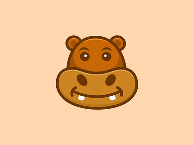 Cute Head Hippo Logo Design animal app branding cute design graphic design head hippo illustration logo typography ui ux vector