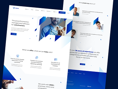Vetera - landing page about page animals bootstrap call to action clean design desktop features list header home page icons landing page lead text list of features management tool photo pricing top navigation veterinarian web design web layout