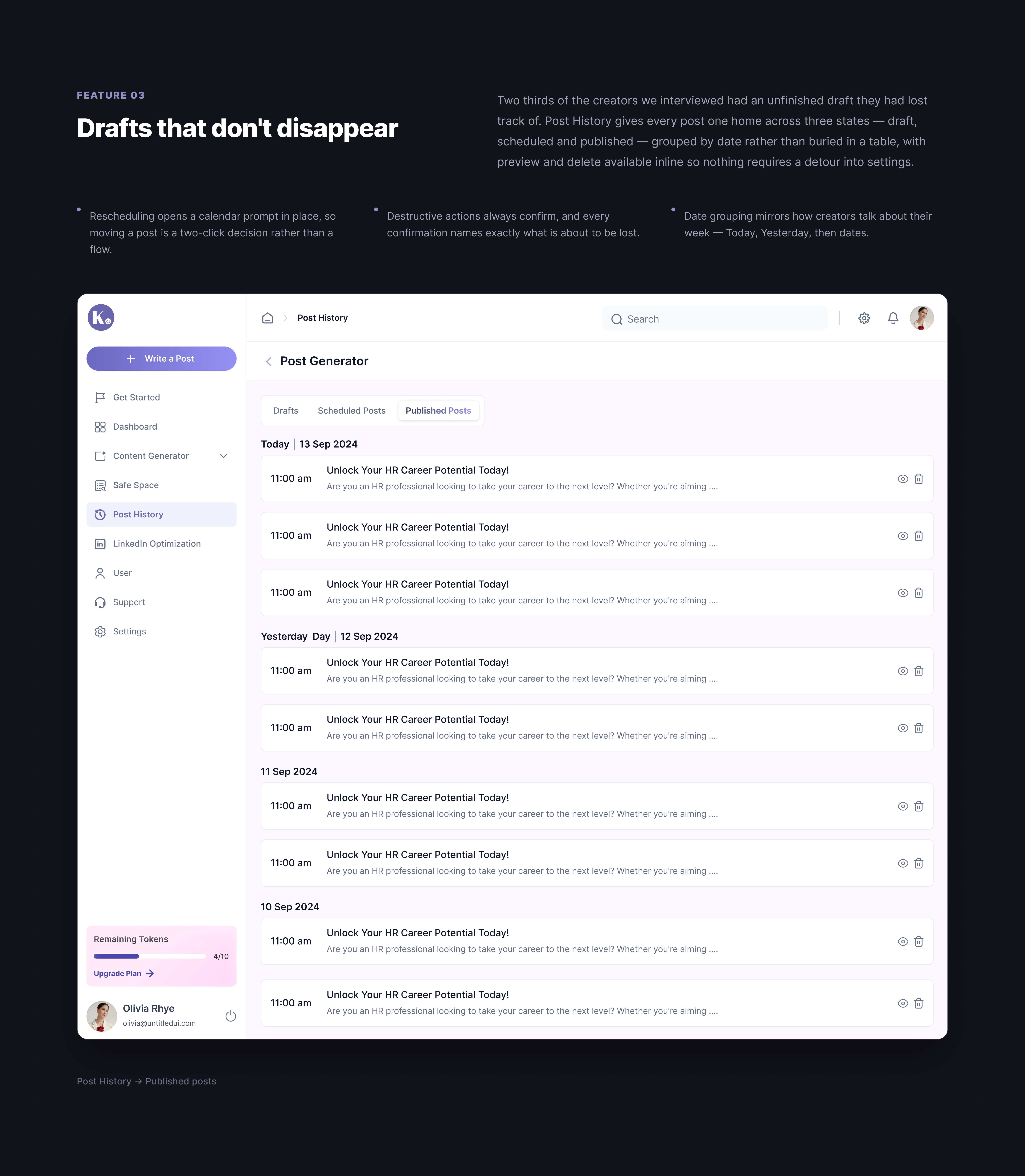 Your content library, not a feed ai tools ai ux behavior design case study content tools creator economy dashboard design design system feature design figma interaction design mobile app product design product ux saas ui ux design user research ux case study web app writing app