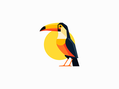 Geometric Toucan Logo animal bird branding character design emblem exotic geometric icon identity illustration logo mark mascot nature symbol toucan tourism travel vector