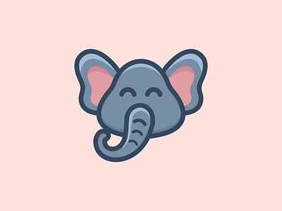 Cute Head Elephant Logo Design animal app branding cute cute elephant design elephant graphic design illustration logo typography ui ux vector