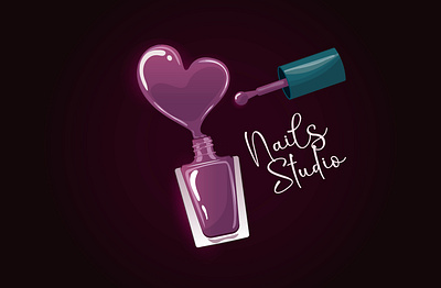 Nail polish in cartoon style fashion