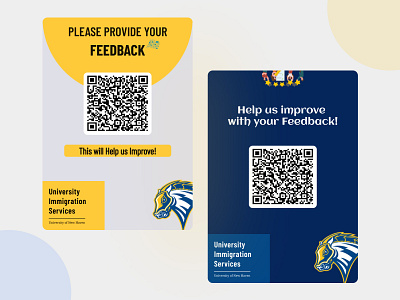 Feedback Flyer with QR Scanner blue feedback flyer qr ui yellow