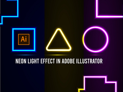 Neon Light Effect in Adobe Illustrator tutorial graphic design logo media ui