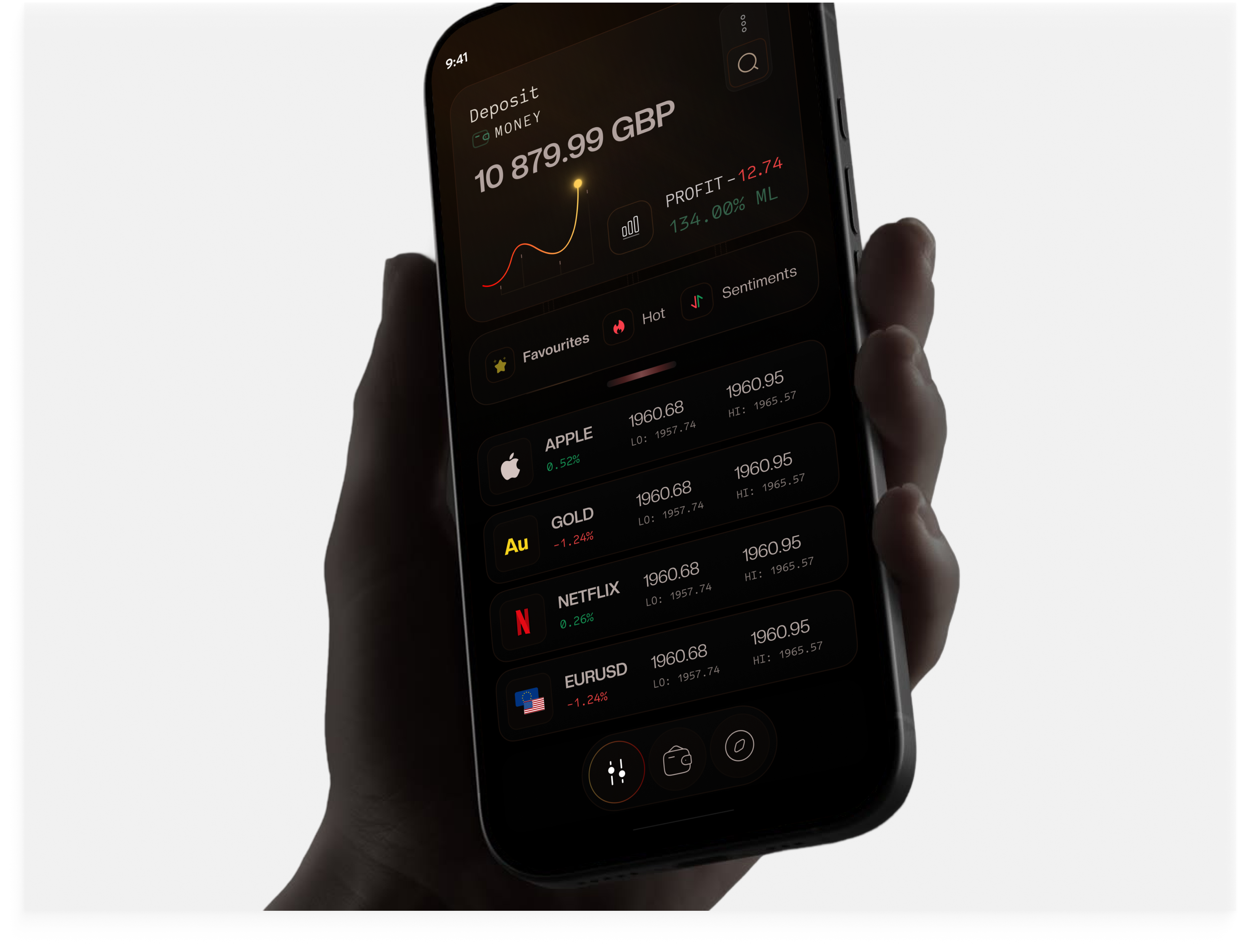 XTB - Trading & Investment App UI app crypto app interface dark mode trading ui finance landing page fintech mobile app ui investment dashboard ui portfolio tracker app saas finance ui ux stock trading landing page trading app ui design web xtb app ui design