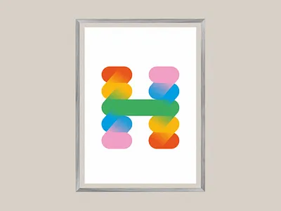 Honedon Posters - Letter H (4/4) art chill color colorful creative design fire graphic graphic design h illustration letter office pencil poster wall
