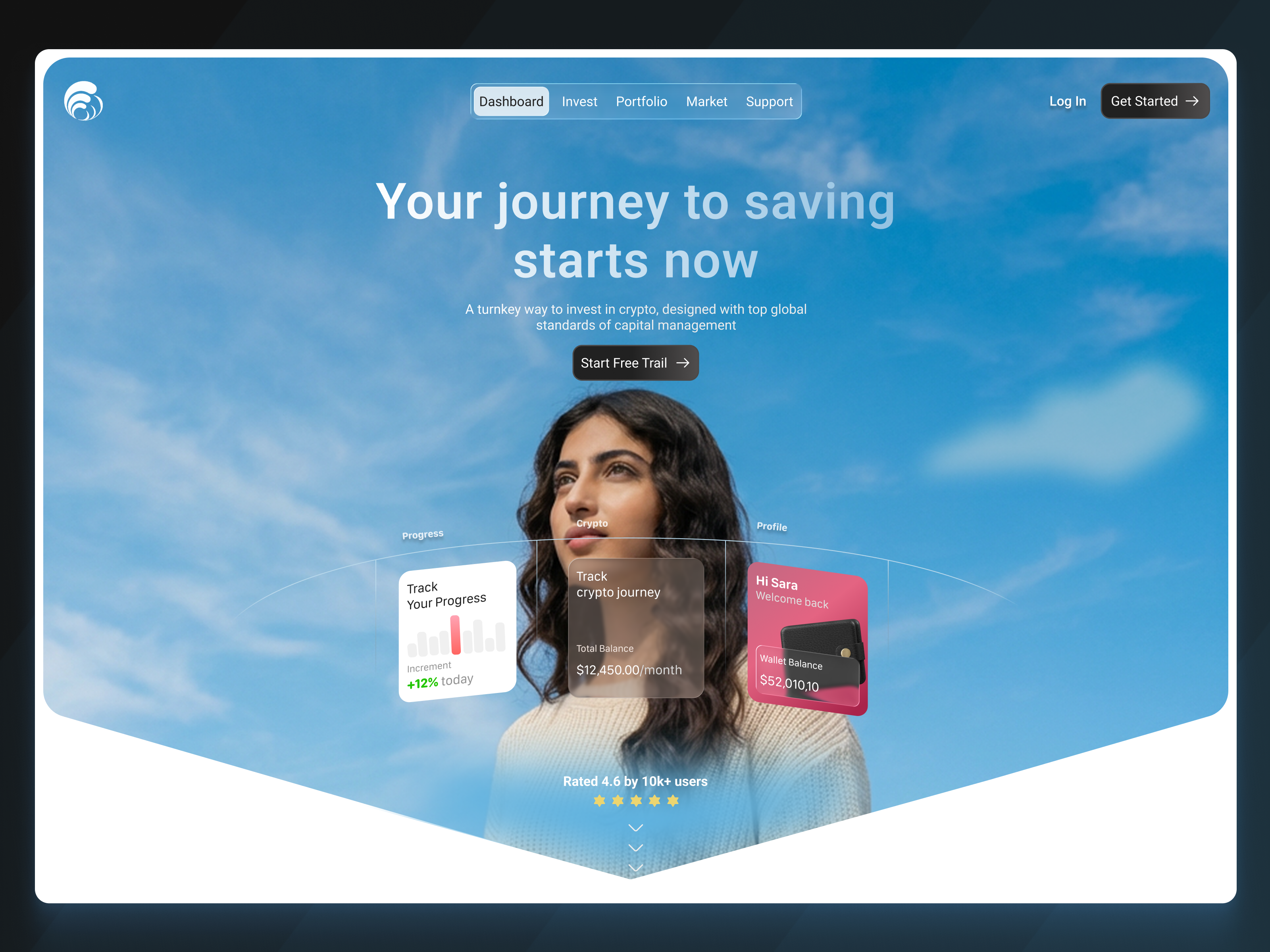 Website for Fintech Landing Page crypto fintech interface landpage ui design visual design website