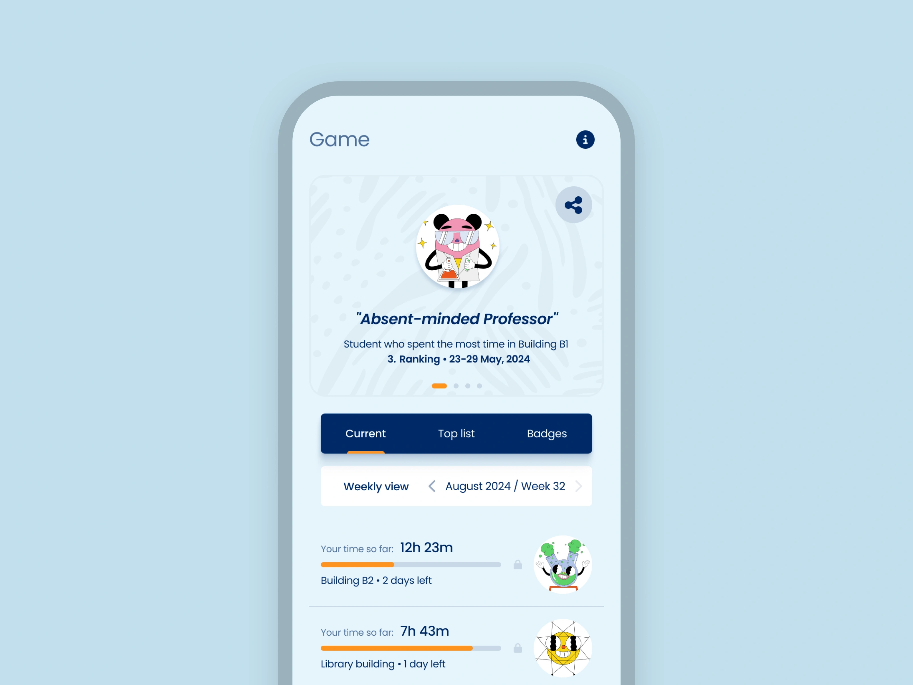 Campus gamification app design gamification interaction design ui design university app ux design