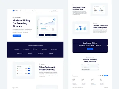 Clustrix - Billing - Landing Page analytics animation article billing blog business design design system dipa inhouse finance financial fintech graphic design integration landing page motion graphics ui design ux design web design website